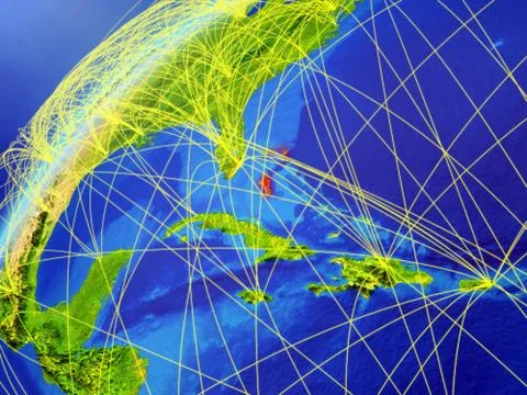 Bahamas on Earth with network Stock Illustration