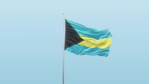 Bahamas Flag With Alpha And Background With Different Angle Of Movement   Video stock 131682050