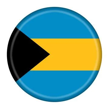 Bahamas flag button 3d illustration with clipping path Stock Illustration
