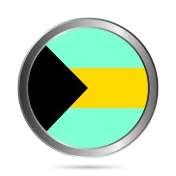 Bahamas flag button. Stock Illustration