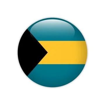 Bahamas flag on button Illustrazione stock