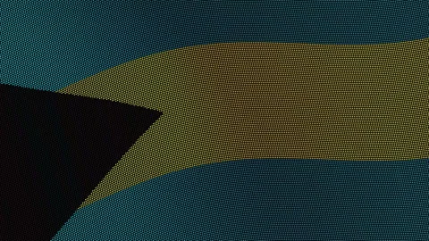 Bahamas Flag Digital Particle Waving Seamless Loop Animation on Black Backg.. Stock Footage 339302008