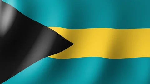 Bahamas Flag Fluttering in the Wind. Seamless Animation 3d Vídeo Stock 201362619