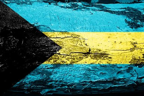 Bahamas flag with grunge texture Stock Illustration