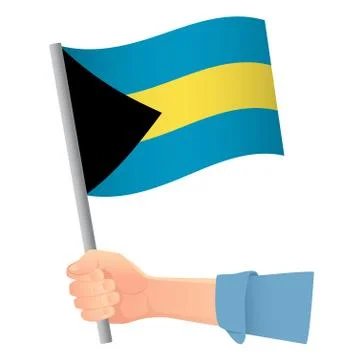 Bahamas flag in hand Stock Illustration