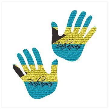 Bahamas flag hand vector Stock Illustration