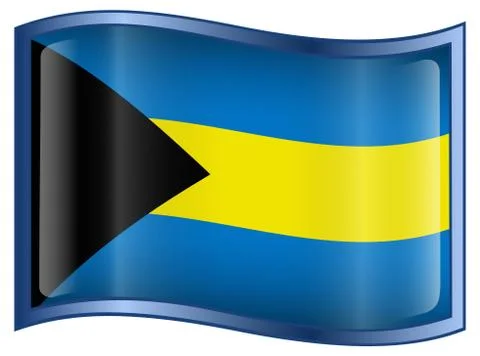 Bahamas flag icon. Stock Illustration