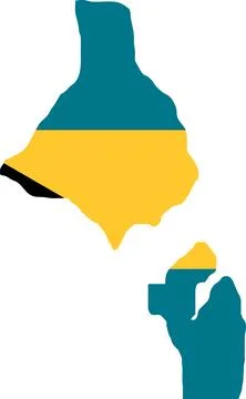 Bahamas Flag in Map, Bahamas Map with Flag, Country Map, Bahamas Map with F.. Stock Illustration