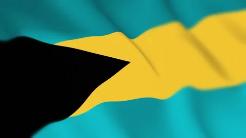 Bahamas Flag Seamless Loop 4k 60fps on Sky Background Stock Footage 340341844