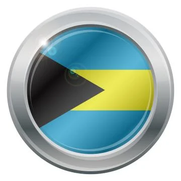 Bahamas Flag Silver Icon Stock Illustration