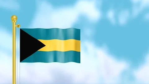 Bahamas flag in sky Stock Footage 197038009