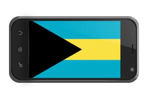 The bahamas flag on smartphone screen isolated Stock Illustration