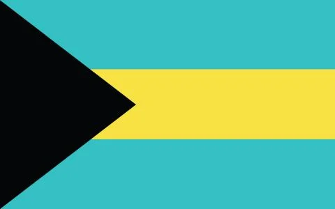 Bahamas flag vector graphic. Rectangle Bahamian flag illustration. Bahamas co Stock Illustration