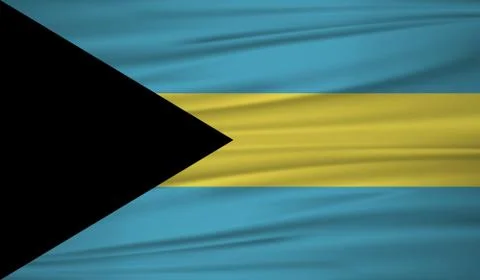 Bahamas flag vector. Vector bahamas flag blowig in the wind. EPS 10. Stock Illustration