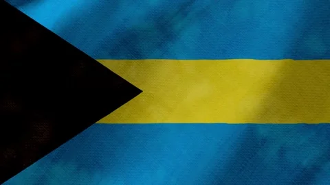 The bahamas flag waving background with real fabric texture Stockbeeldmateriaal 291600430