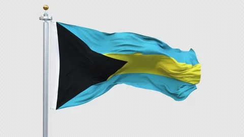 Bahamas flag waving looping with transparent background. 스톡 동영상 310290899