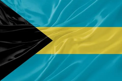Bahamas Flag Waving Textures Silk Background Stock Illustration