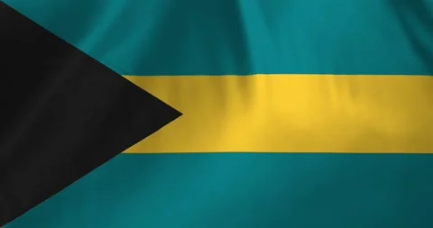 Bahamas flag waving with the wind background loop video animation Stockbeeldmateriaal 327171646