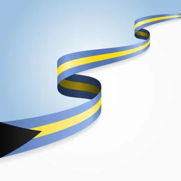 Bahamas flag wavy abstract background. Vector illustration. Illustrazione stock