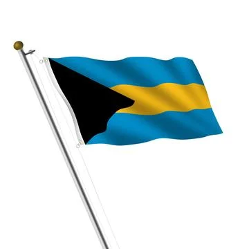 Bahamas Flagpole with clipping path Stock Illustration