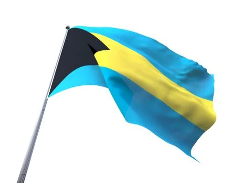 Bahamas flying flag isolate on white background. Stock Illustration