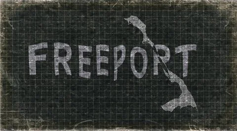 Bahamas Freeport Typography Map Stock Illustration