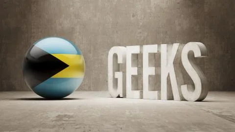 Bahamas. Geeks  Concept. Stock Illustration