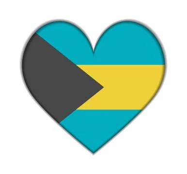 Bahamas heart flag Stock Illustration