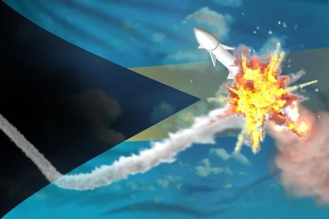 Bahamas intercepted supersonic warhead Stock Illustration