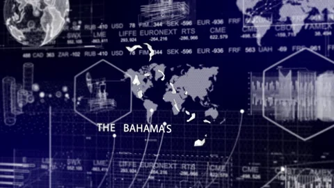 The Bahamas Map Animation Loop | Growth, GDP, Oil Economy &amp; Development Insights Stock Footage 331569361
