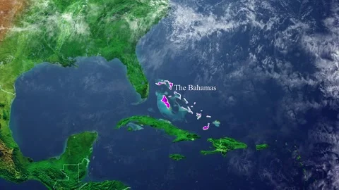 BAHAMAS Map With Borders Stock Footage 318671360