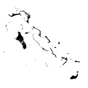 The Bahamas map - filled hand-drawn map Stock Illustration