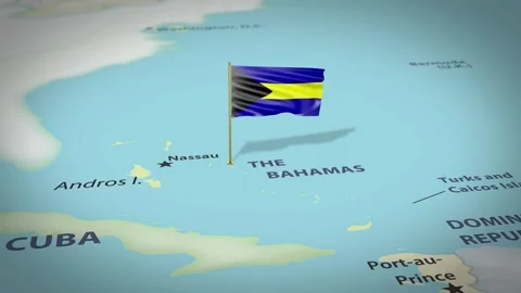 Bahamas Map Flag 4K Loop Vídeos de archivo 316373836