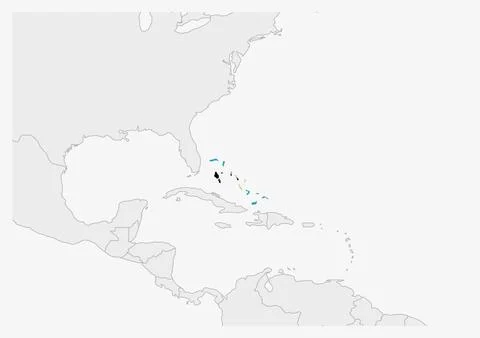 The Bahamas map highlighted in The Bahamas flag colors Stock Illustration