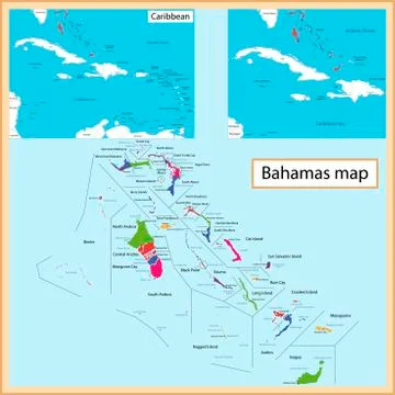 The Bahamas map Stock Illustration