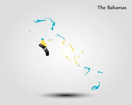 The Bahamas map Stock Illustration