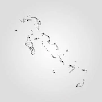 The Bahamas map Stock Illustration