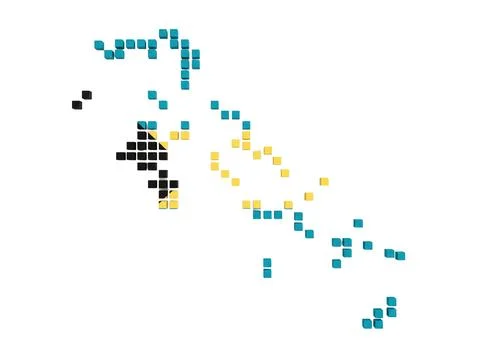 Bahamas map made of flag cubes. Stock Illustration