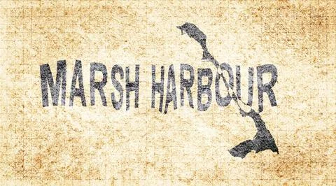 Bahamas Marsh Harbour Typography Map Stock Illustration