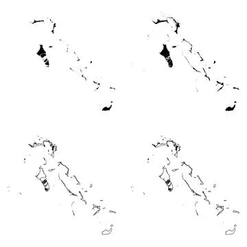Bahamas Outline and Solid Fill Map Set. 스톡 일러스트