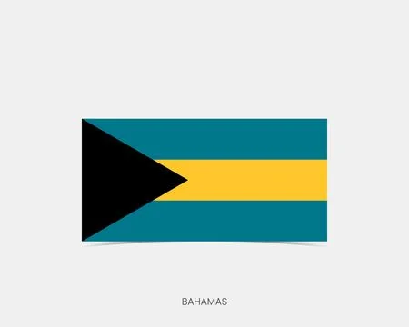 Bahamas Rectangle flag icon with shadow. Illustrazione stock