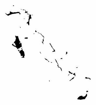 The Bahamas silhouette map Stock Illustration