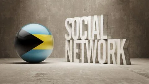 Bahamas. Social Network. Stock Illustration
