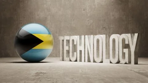 Bahamas. Technology Concept. Stock Illustration
