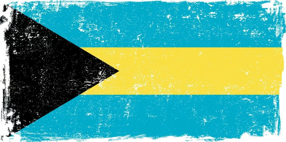 Bahamas Vector Flag on White Stock Illustration