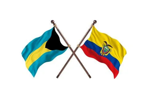Bahamas Versus Ecuador  Two countries Flags background Stock Illustration