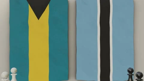 Bahamas vs Botswana at the chess board. Video stock 203899513