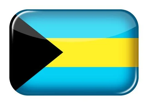Bahamas web icon rectangle button with clipping path 3d illustration Stock Illustration