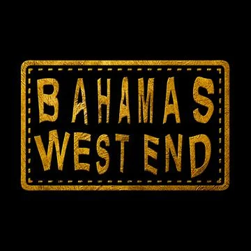 Bahamas West End Seal Map Design Stock Illustration