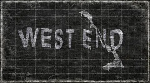 Bahamas West End Typography Map Stock Illustration
